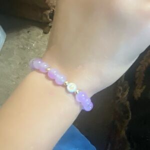 Purple glass bead bracelet